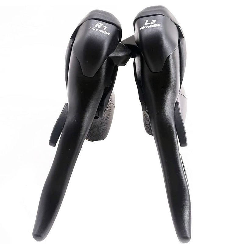 Micronew Double 7 Speed Road Bike Shifter Brake Levers for Shimano ST-A070 Road Shifters 2 x 7-Speed Black Pair - Image 1